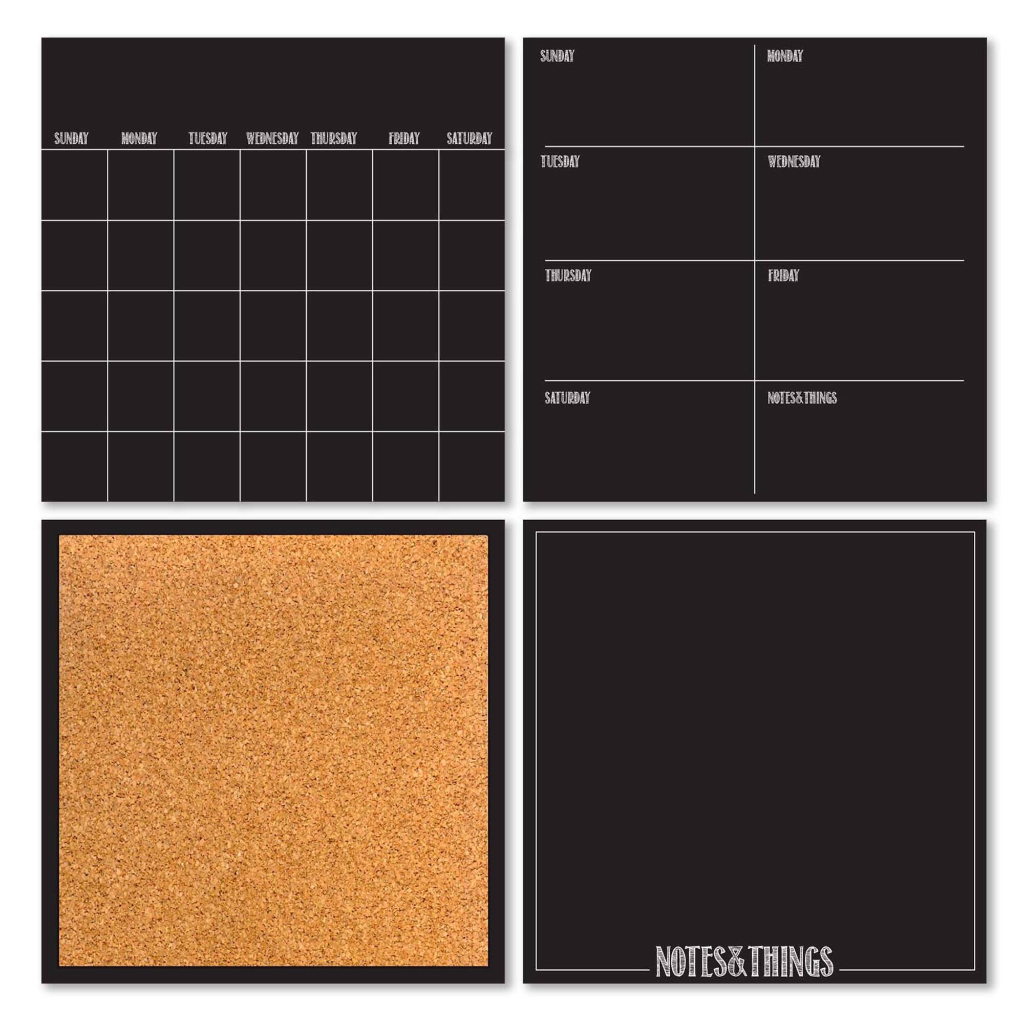 WallPops Black Dry Erase Calendar & Corkboard Set
